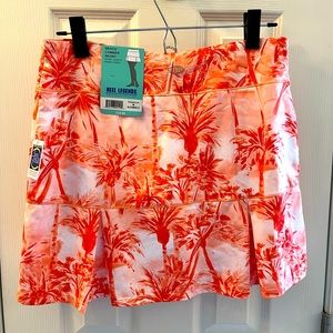 Reel Legends Beach Comber Skort  Medium Inner Short Orange Tropical Print NWT